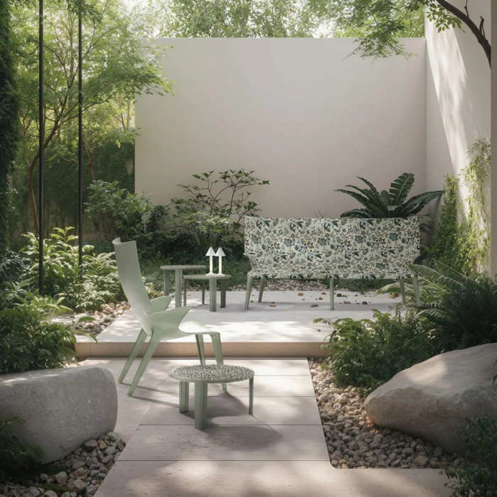 T-Table, Outdoor Coffee Table, Green, H36 cm