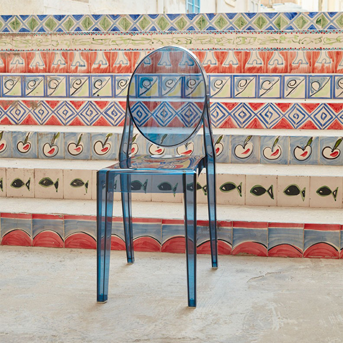 Victoria Ghost, Outdoor Dining Chair, Powder Blue