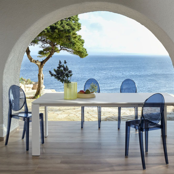 Victoria Ghost, Outdoor Dining Chair, Powder Blue