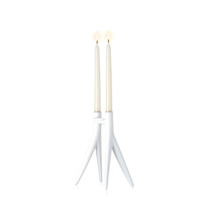 Abbracciaio, Candle Holder, White