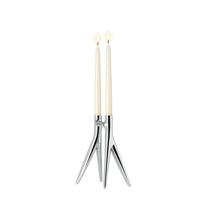 Abbracciaio, Candle Holder, Chrome