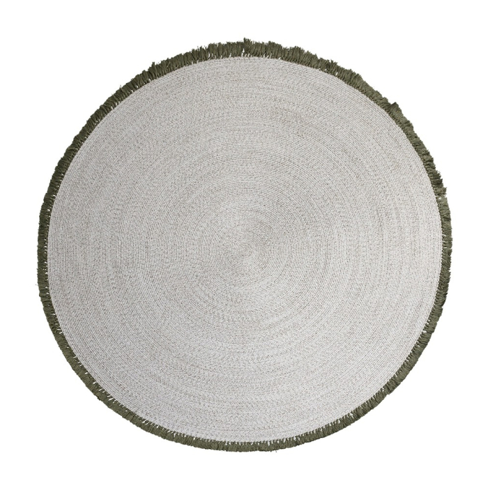 K-Lim, Rug, Grey-Green Fringe, DIA250