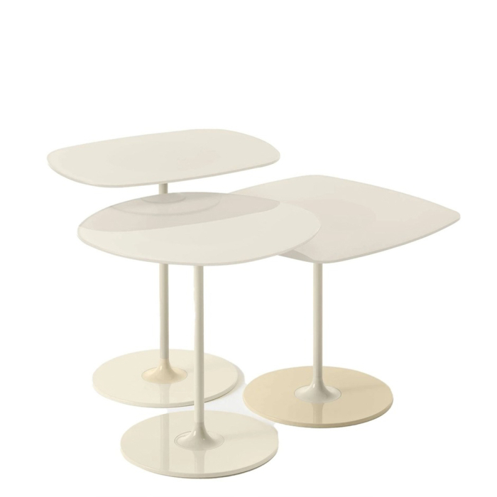 Thierry, Coffee Tables, Set of 3, Warm Beige-White