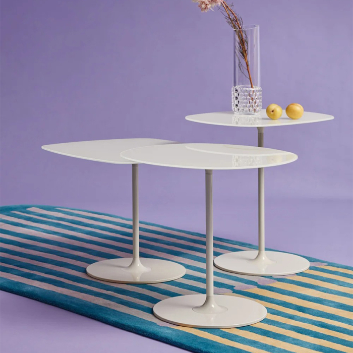 Thierry, Coffee Tables, Set of 3, Warm Beige-White