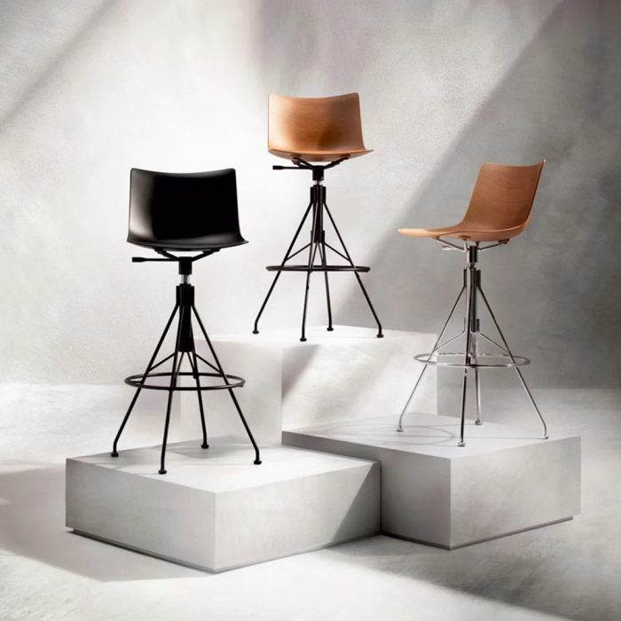 C.Koya, Counter Stool, Black Wood-Black