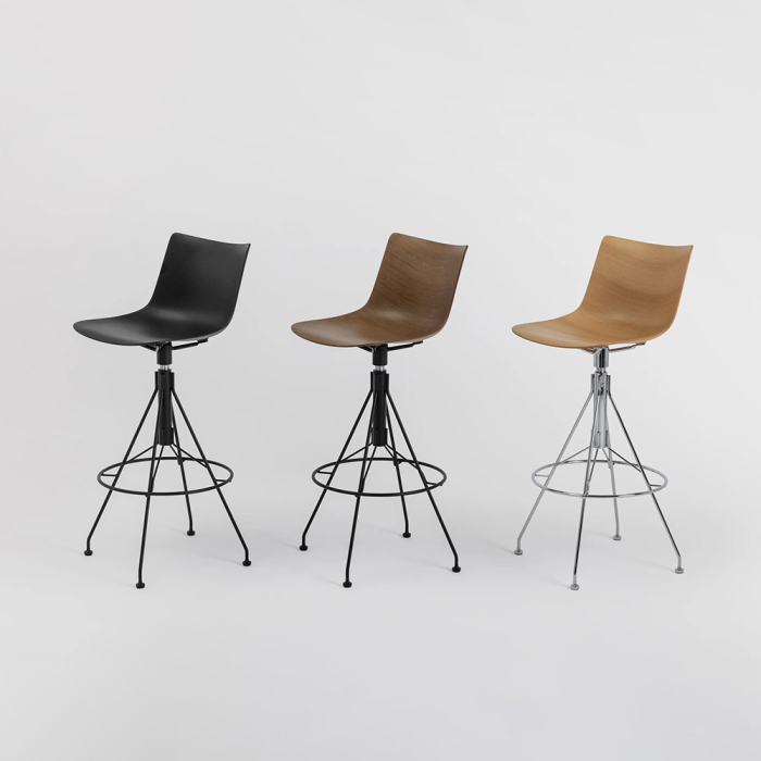 C.Koya, Counter Stool, Black Wood-Black