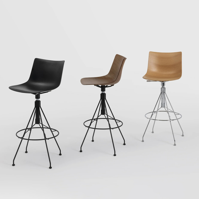 C.Koya, Counter Stool, Black Wood-Black