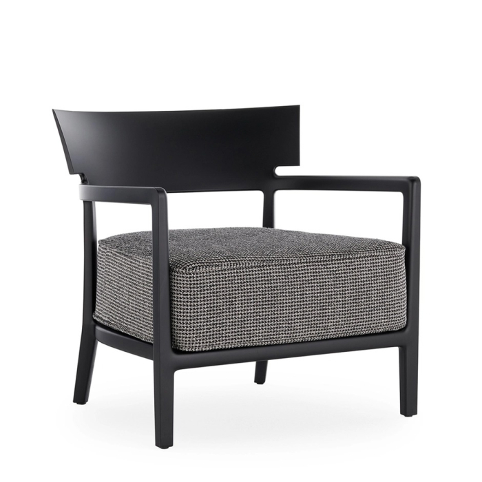 Cara Mat, Lounge Chair, Black-Black Beige