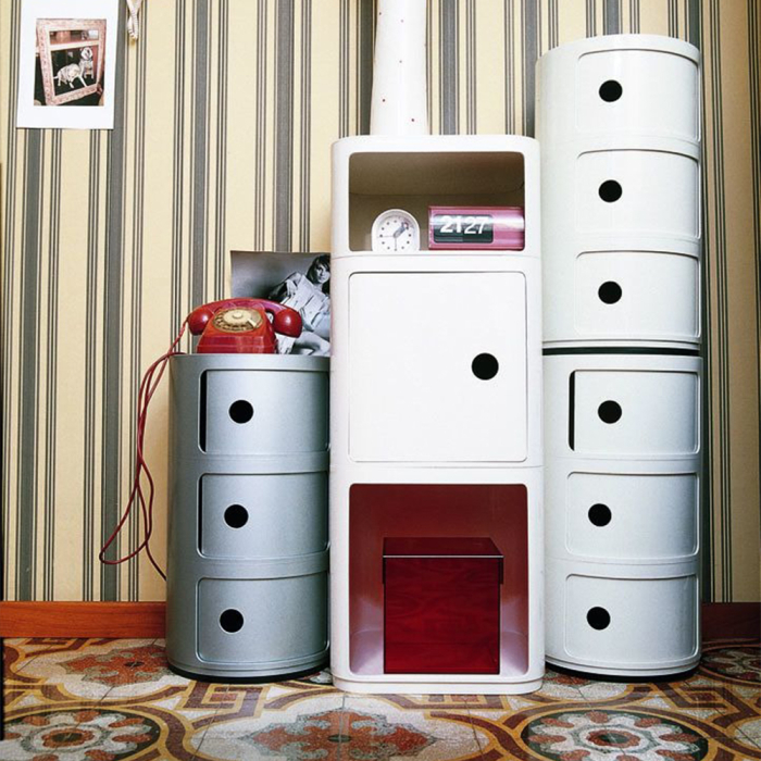 Componibili Metal, Modular Elements, Chrome, 58.5 cm