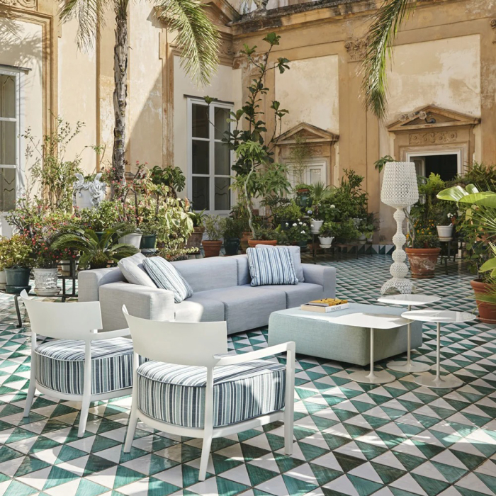 Plastics, Outdoor Pouf, Sage