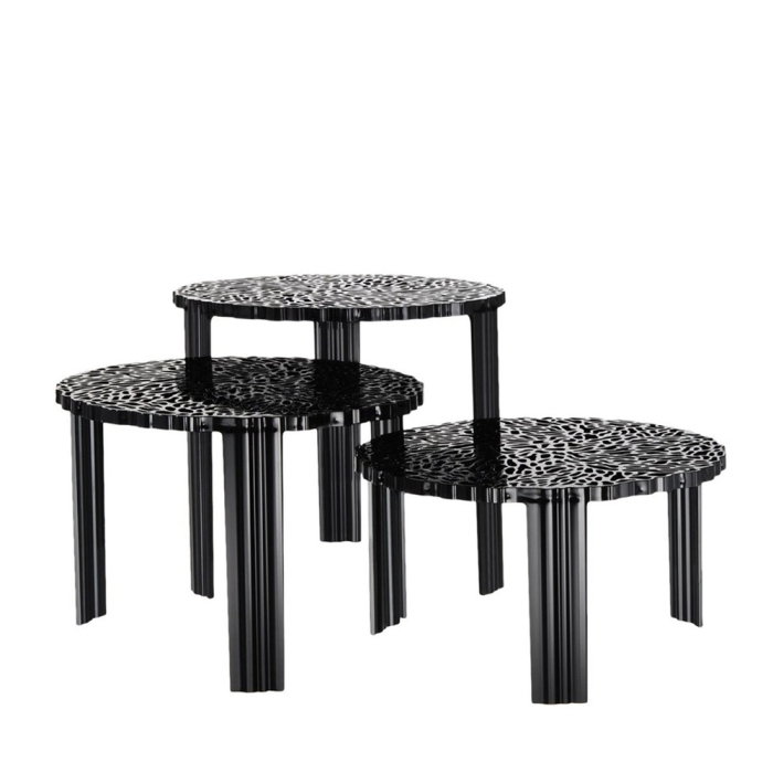 T-Table, Outdoor Coffee Table, Black, H28 cm