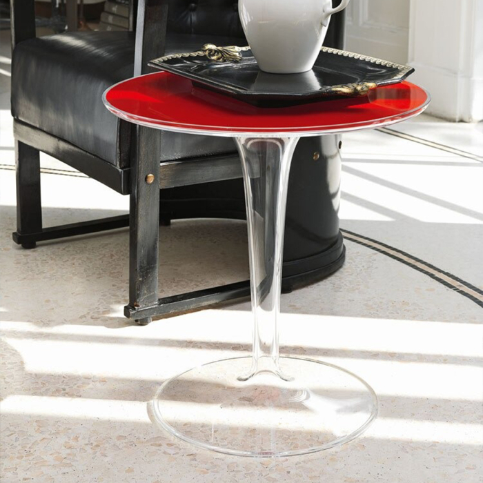 Tip Top, Side Table, Glossy Black