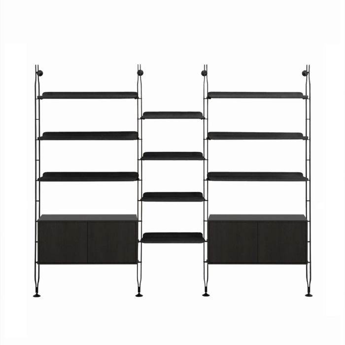 Adam Wood, Bookcase w/ Container, Ash Black-Black