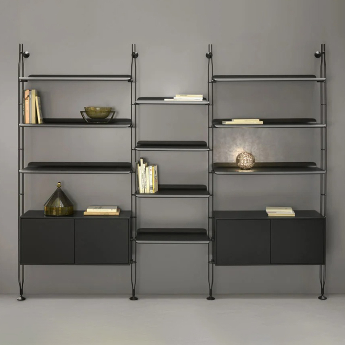 Adam Wood, Bookcase w/ Container, Ash Black-Black