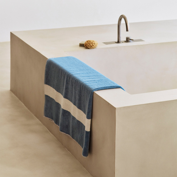 Stripe, Bath Sheet, Dusty Blue, 100x150