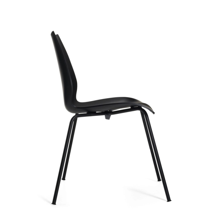 Maui, Chair, Black Painted Steel-Charcoal
