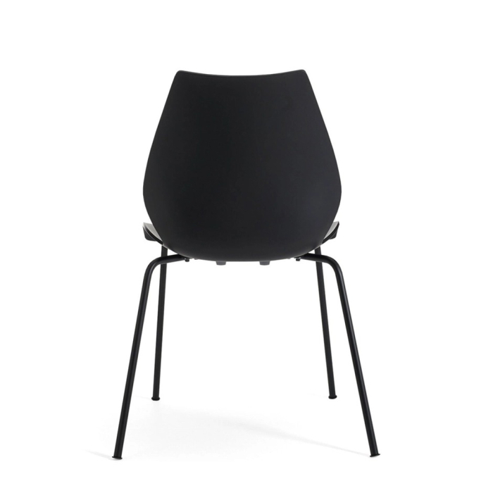 Maui, Chair, Black Painted Steel-Charcoal