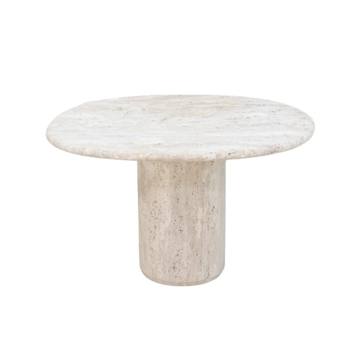 Canberra, Organic Side Table, White Travertine