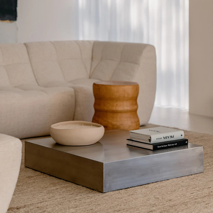 Sienna, Coffee Table, Brushed Stainless Steel