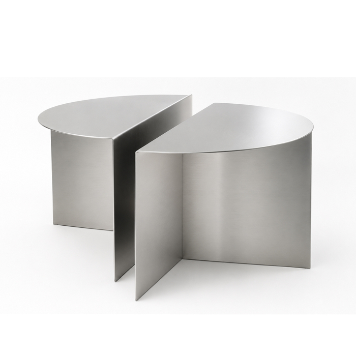 Valognes, Coffee Table, Brushed Stainless Steel