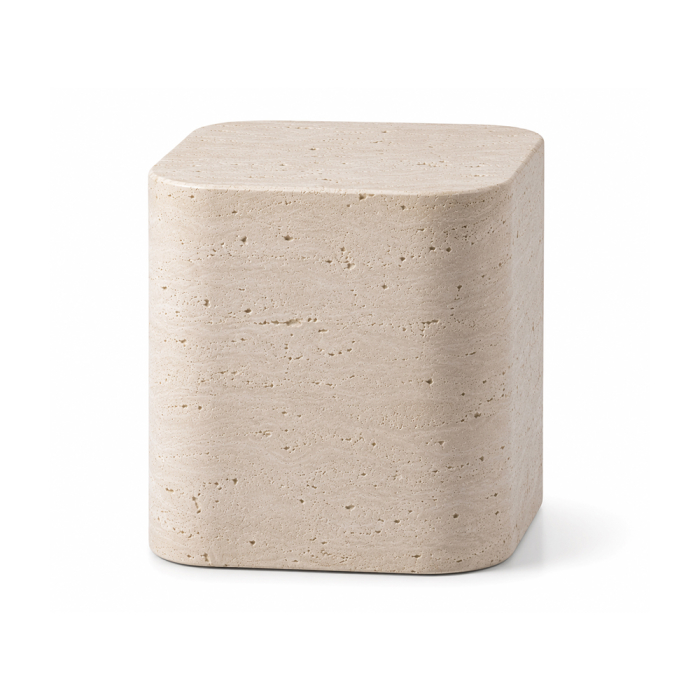 Couhe, Coffee Table, White Travertine, 40 cm