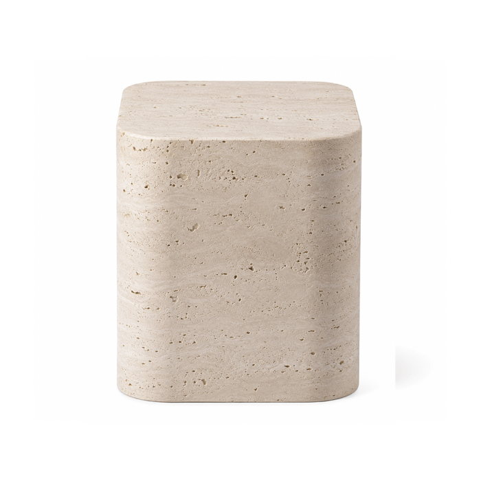 Couhe, Coffee Table, White Travertine, 40 cm