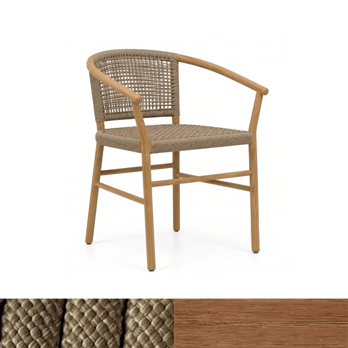 Icon, Outdoor Dining Chair, Honey Teak-Brown