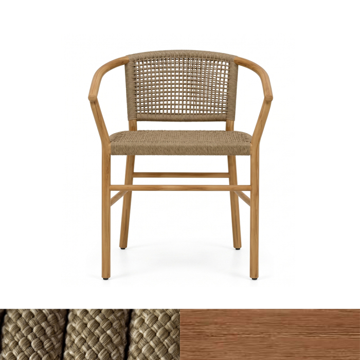 Icon, Outdoor Dining Chair, Honey Teak-Brown