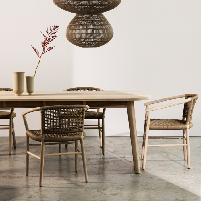 Icon, Outdoor Dining Chair, Honey Teak-Brown