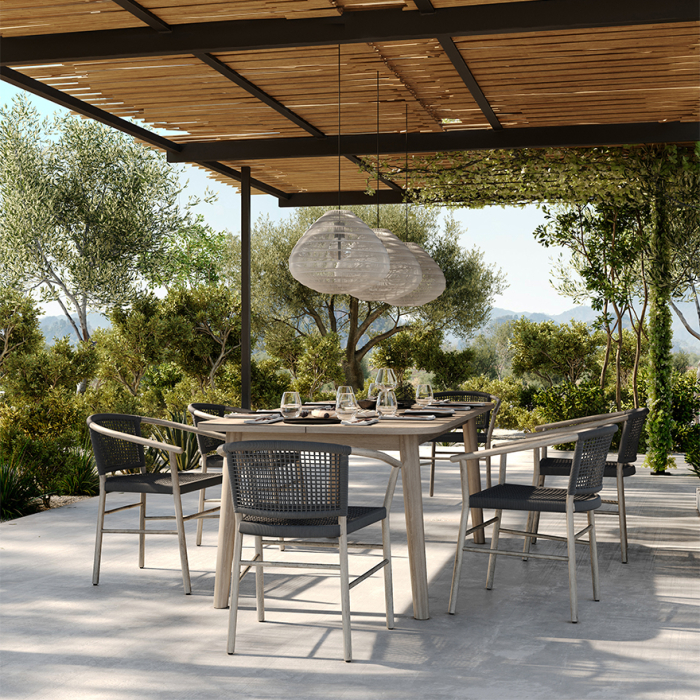 Icon, Outdoor Dining Chair, Honey Teak-Brown
