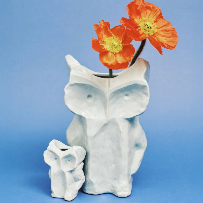 After Midnight, Marni, Owl Vase, Large, Light Blue