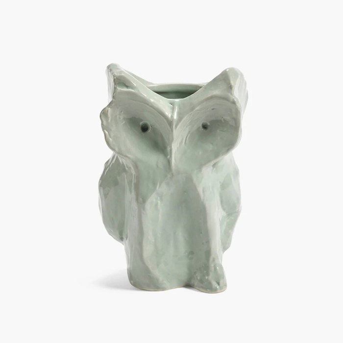 After Midnight, Marni, Owl Vase, Small, Light Blue