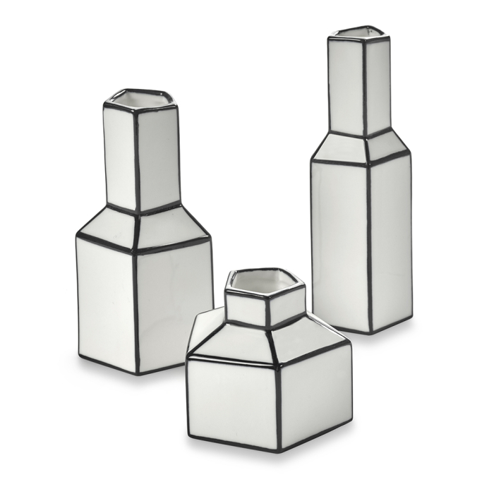 Carte Blanche, Vase, Large, White-Black