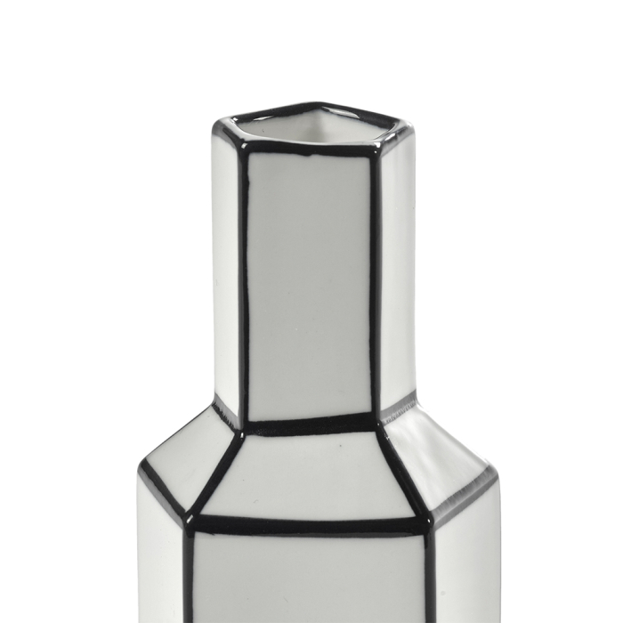 Carte Blanche, Vase, Medium, White-Black
