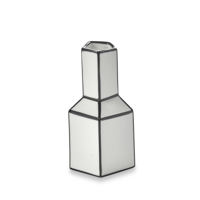 Carte Blanche, Vase, Medium, White-Black
