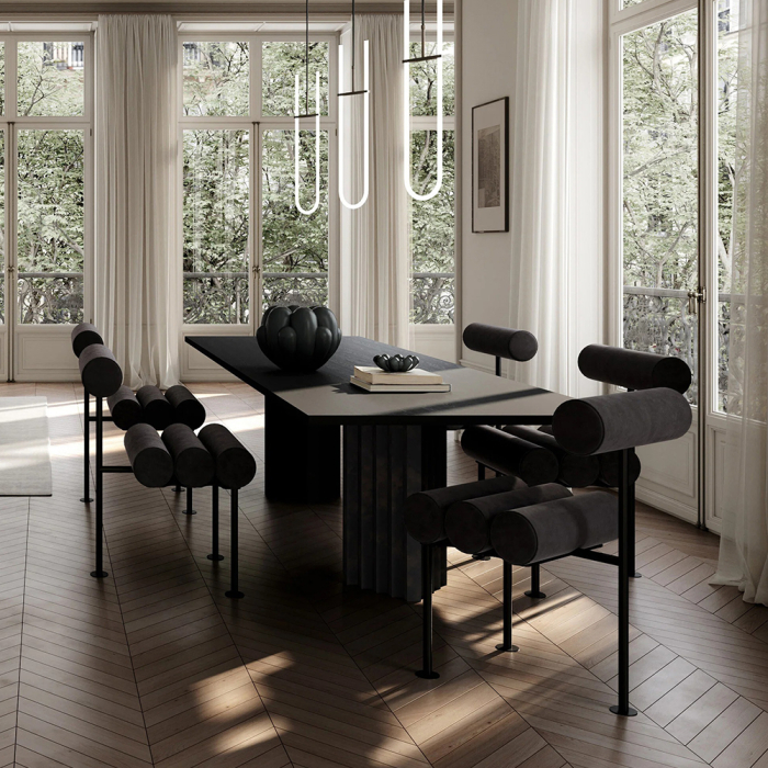 Hiro, Dining Chair, Black Frame-Peat