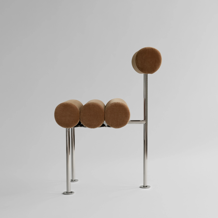 Hiro, Dining Chair, Stainless Steel-Desert