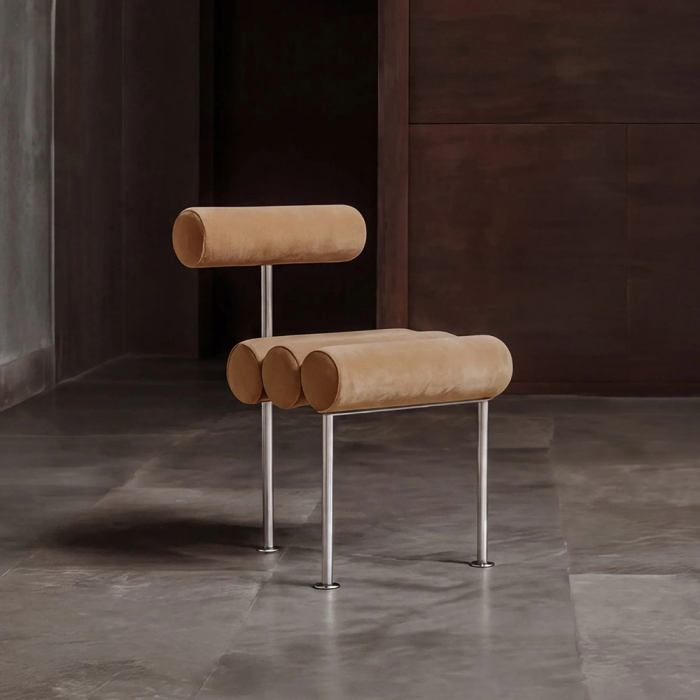 Hiro, Dining Chair, Stainless Steel-Desert