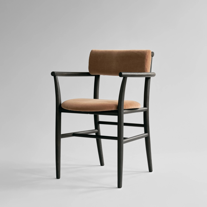 Nama, Dining Chair w/ Armrest, Coffee Black Oak-Desert 
