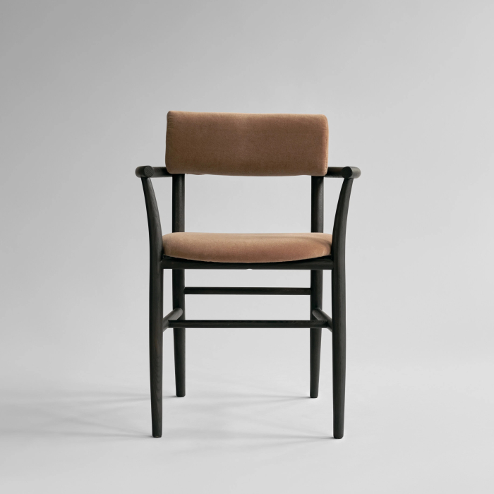 Nama, Dining Chair w/ Armrest, Coffee Black Oak-Desert 