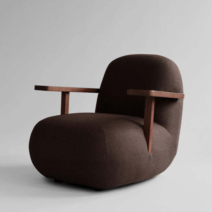 Toe, Chair w/ Armrest, Classic Brown Oak-Dark Brown