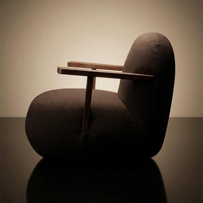 Toe, Chair w/ Armrest, Classic Brown Oak-Dark Brown