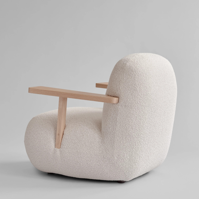 Toe, Lounge Chair w/ Armrest, Natural Oak-Off White