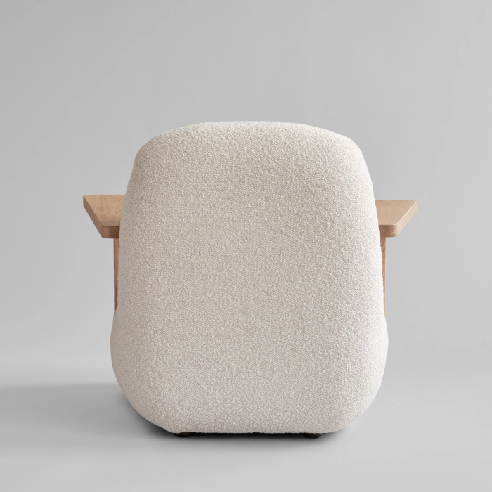 Toe, Lounge Chair w/ Armrest, Natural Oak-Off White