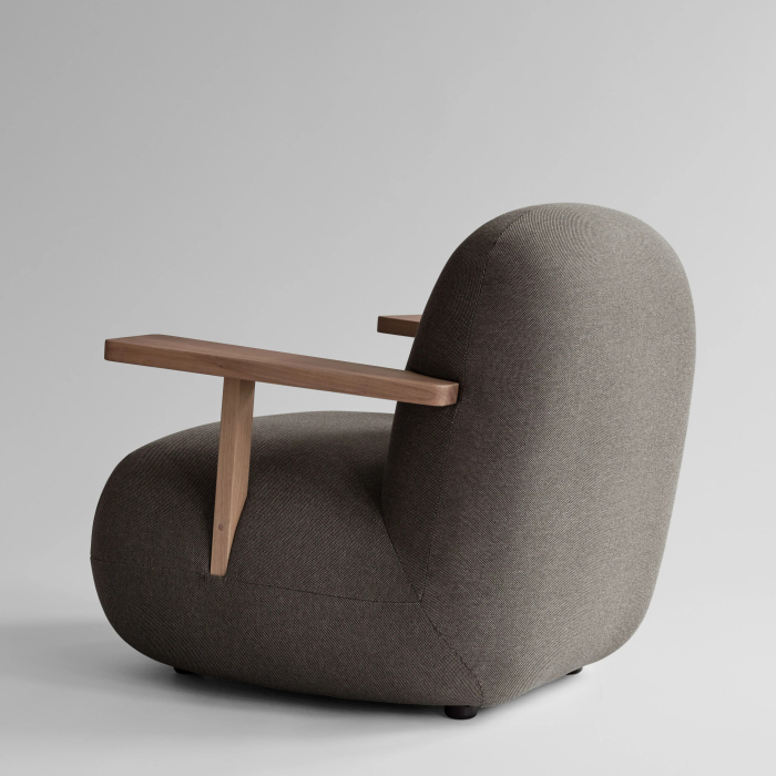 Toe, Outdoor Lounge Chair w/ Armrest, Teak-Stone Gray