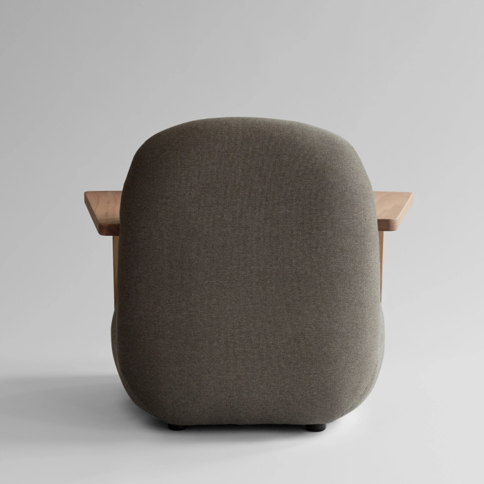 Toe, Outdoor Lounge Chair w/ Armrest, Teak-Stone Gray
