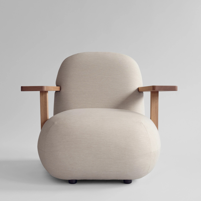 Toe, Outdoor Lounge Chair w/ Armrest, Teak-Warm Ash