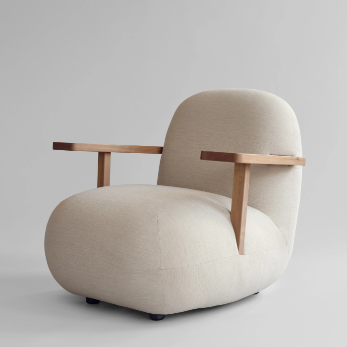 Toe, Outdoor Lounge Chair w/ Armrest, Teak-Warm Ash