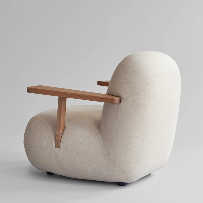 Toe, Outdoor Lounge Chair w/ Armrest, Teak-Warm Ash