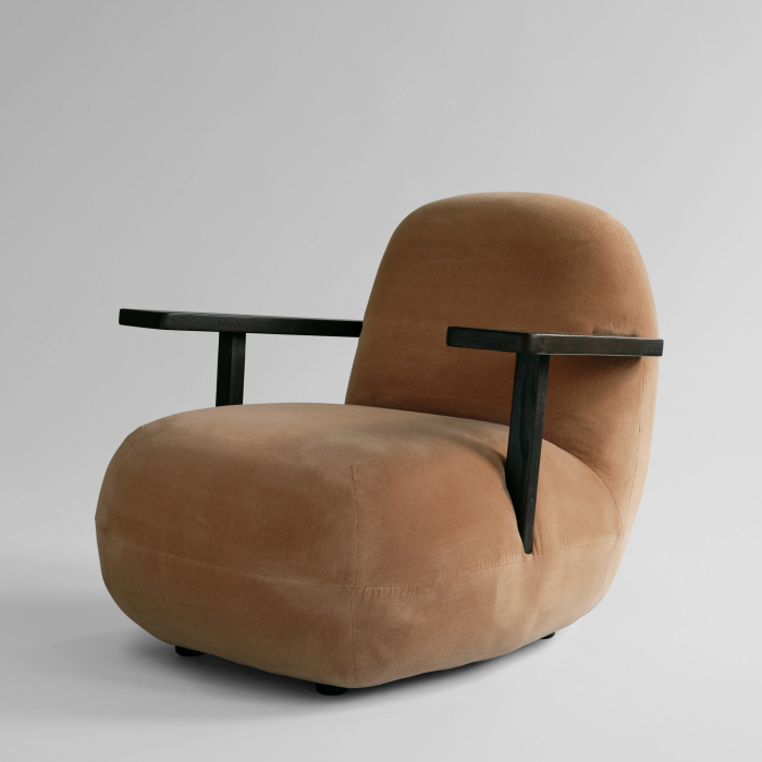 Toe, Lounge Chair w/ Armrest, Coffee Black Oak-Desert